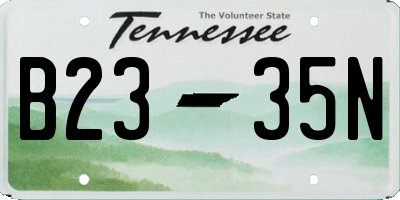 TN license plate B2335N