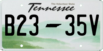 TN license plate B2335V