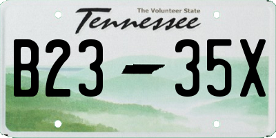 TN license plate B2335X