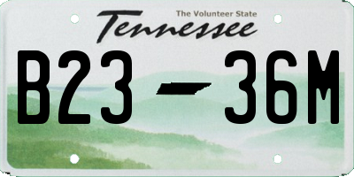TN license plate B2336M