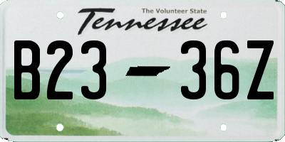 TN license plate B2336Z