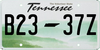 TN license plate B2337Z