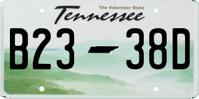 TN license plate B2338D