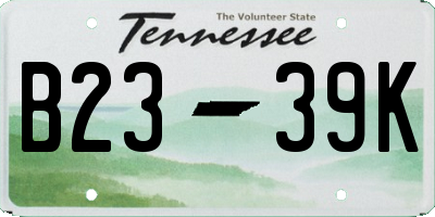 TN license plate B2339K