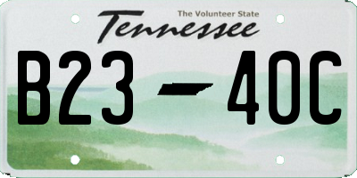TN license plate B2340C
