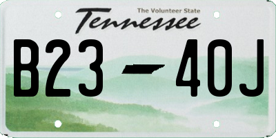 TN license plate B2340J