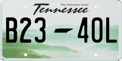 TN license plate B2340L