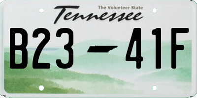 TN license plate B2341F