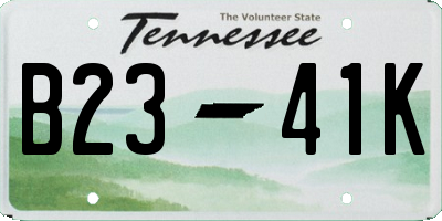 TN license plate B2341K