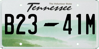 TN license plate B2341M