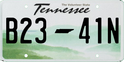 TN license plate B2341N