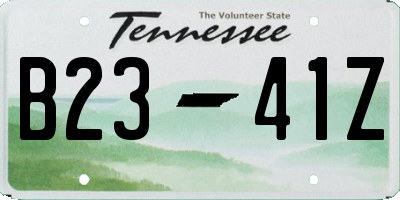TN license plate B2341Z