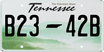 TN license plate B2342B