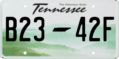 TN license plate B2342F