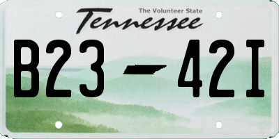 TN license plate B2342I