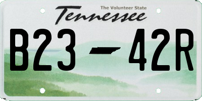 TN license plate B2342R