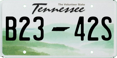 TN license plate B2342S