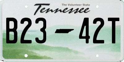 TN license plate B2342T