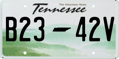 TN license plate B2342V
