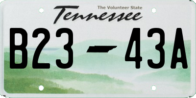 TN license plate B2343A