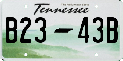 TN license plate B2343B