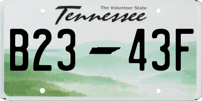 TN license plate B2343F