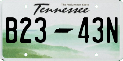 TN license plate B2343N