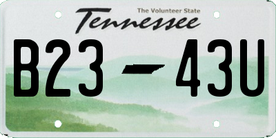 TN license plate B2343U
