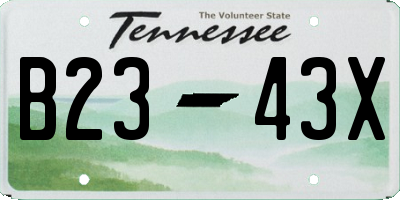 TN license plate B2343X