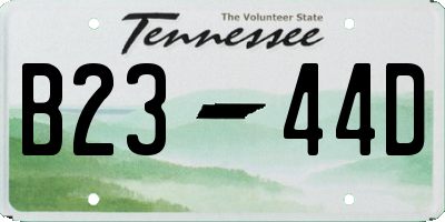 TN license plate B2344D