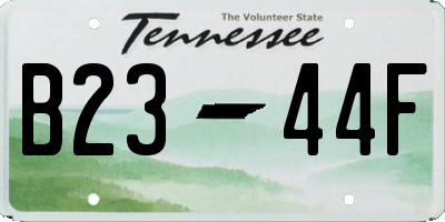 TN license plate B2344F