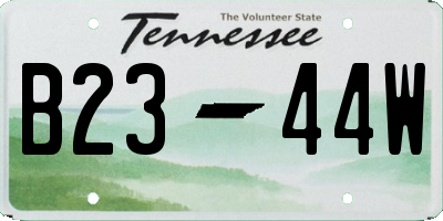 TN license plate B2344W
