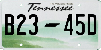 TN license plate B2345D