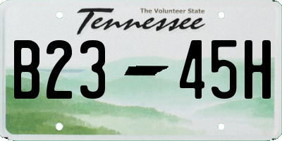 TN license plate B2345H