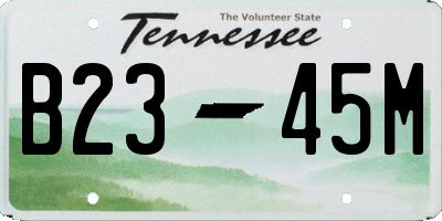 TN license plate B2345M