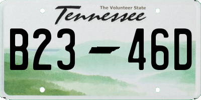 TN license plate B2346D