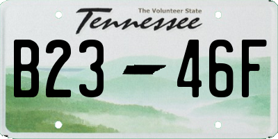 TN license plate B2346F