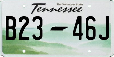 TN license plate B2346J