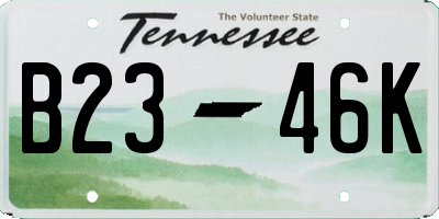 TN license plate B2346K