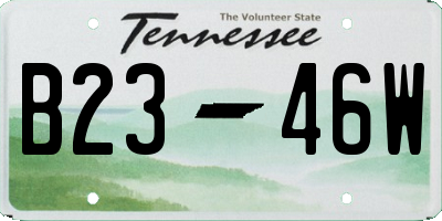 TN license plate B2346W