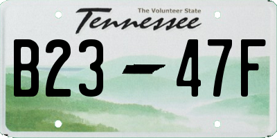 TN license plate B2347F
