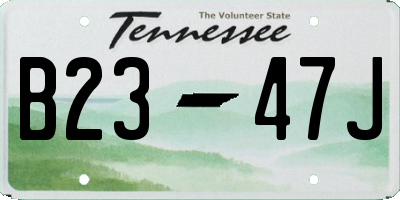 TN license plate B2347J