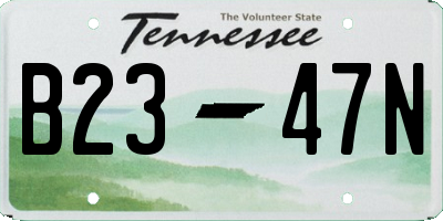 TN license plate B2347N