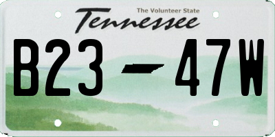 TN license plate B2347W