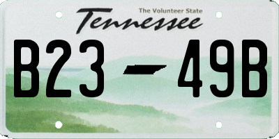 TN license plate B2349B