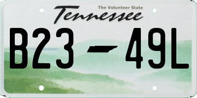 TN license plate B2349L