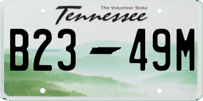 TN license plate B2349M