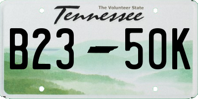TN license plate B2350K