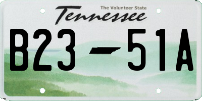 TN license plate B2351A