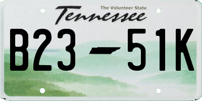 TN license plate B2351K